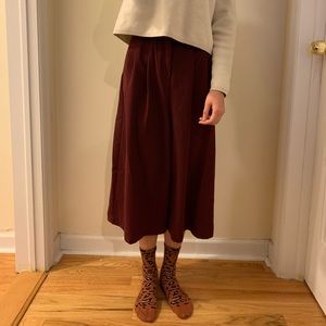 Topshop Wine Red Wide Leg Trousers